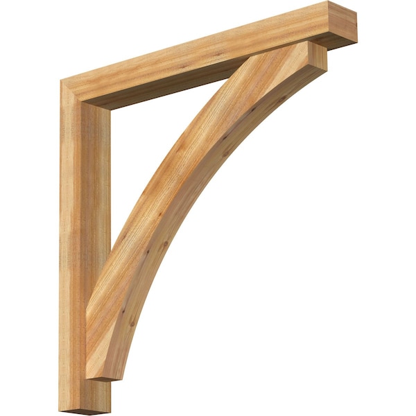 Ekena Millwork Thorton Block Rough Sawn Bracket w/ Offset Brace, Western Red Cedar, 6"W x 46"D x 46"H BKT0604X46X46THR05RWR - main
